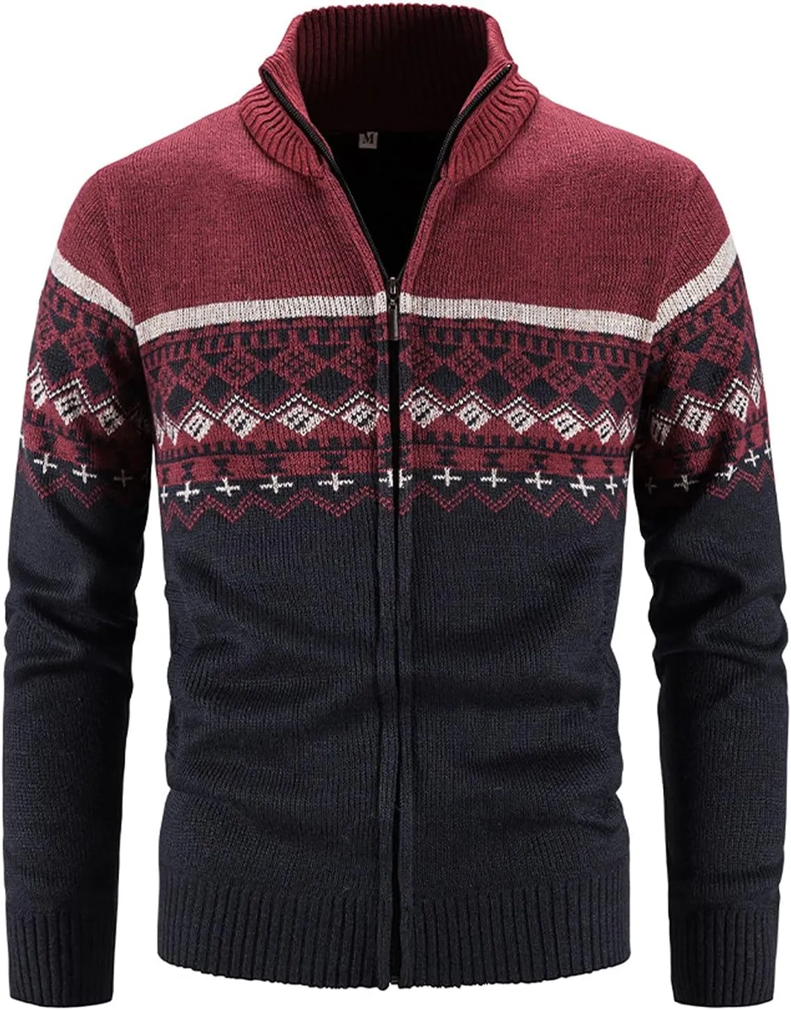 BIFUTON Mens Cardigan Sweater,Men's Soft Cardigan Sweater Graphic Knitted Outerwear Fall Winter Stand Collar Work Thick Coats