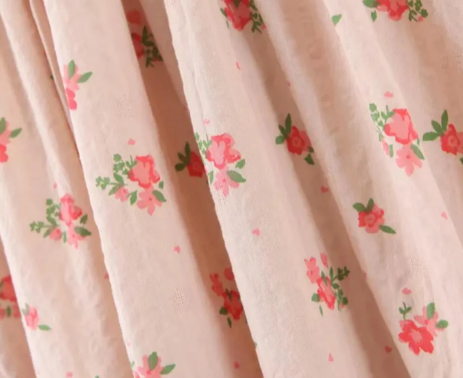 Boho Midi Dress, Off  Shoulder Smocked Dress, Pink Foxolove