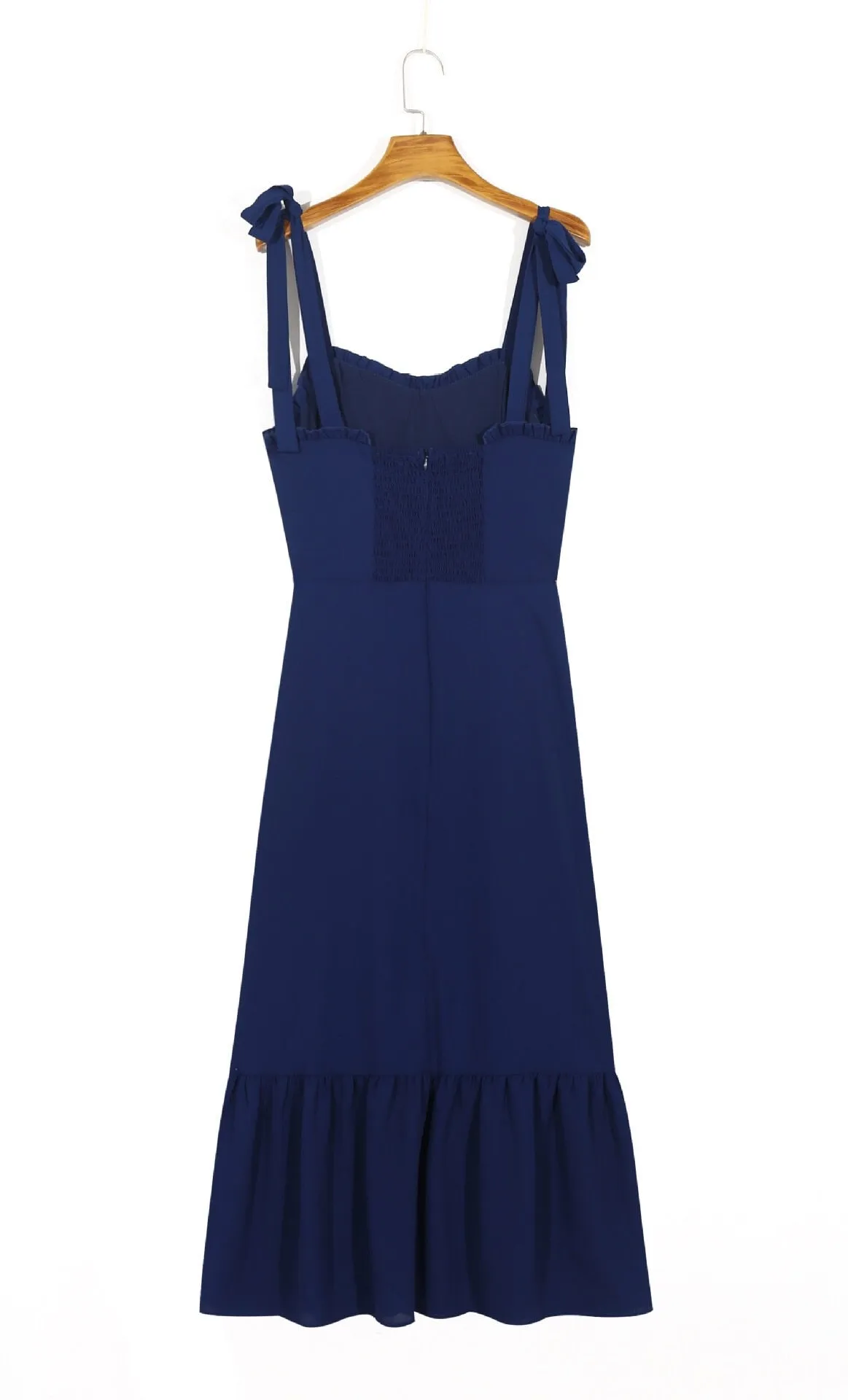 Boho Midi Dress, Strappy Sundress, Blue Sapphire