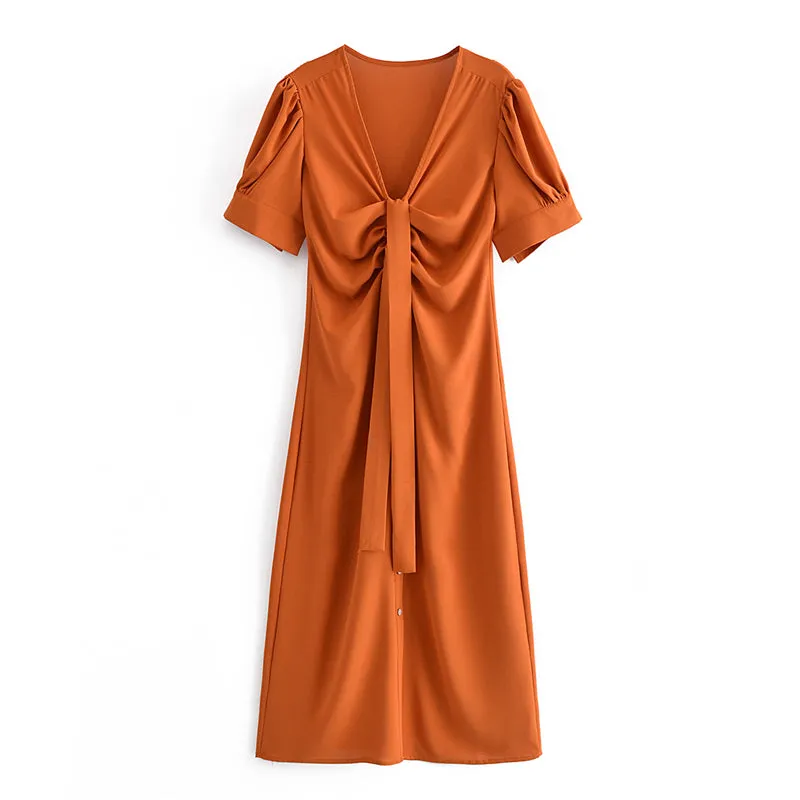 Boho Midi Dress, Sundress, Ella Orange