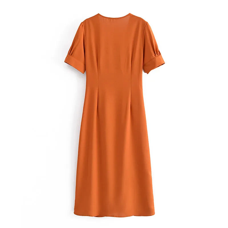 Boho Midi Dress, Sundress, Ella Orange