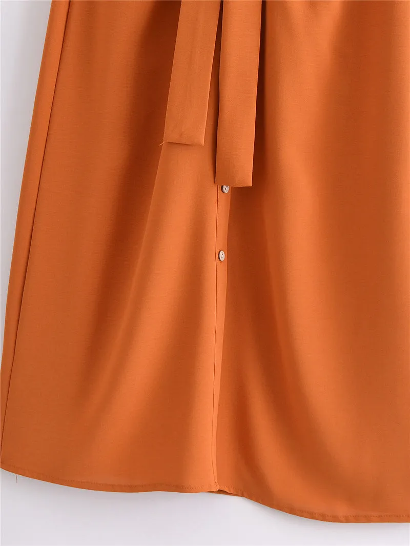 Boho Midi Dress, Sundress, Ella Orange