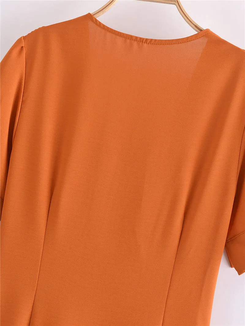 Boho Midi Dress, Sundress, Ella Orange