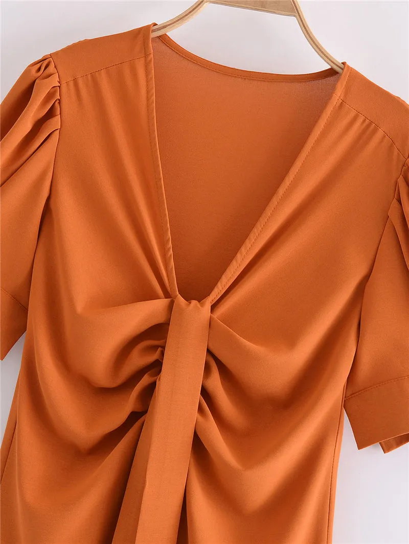 Boho Midi Dress, Sundress, Ella Orange