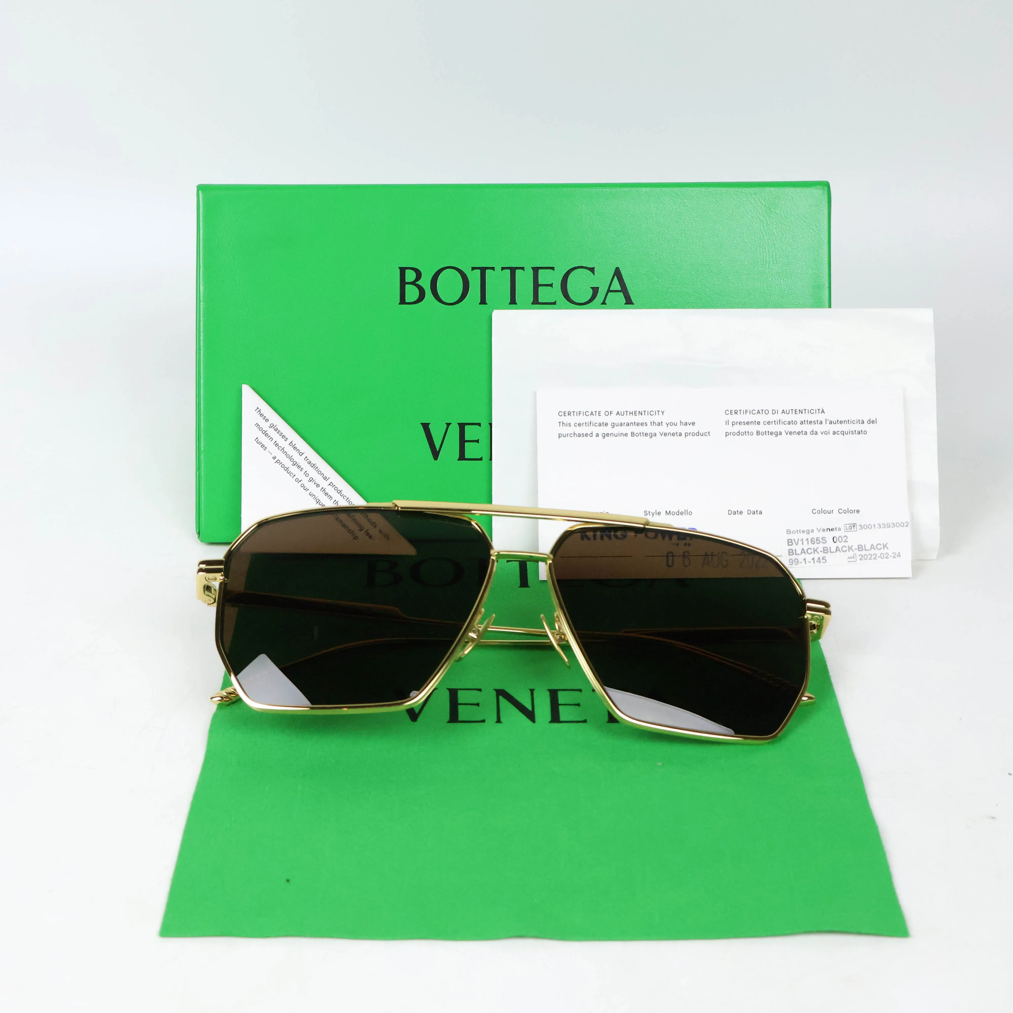 Bottega Veneta Sunglasses Gold Frame