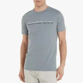 Calvin Klein Mens Ck Mixed Institutional Short Sleeve Tee Grey