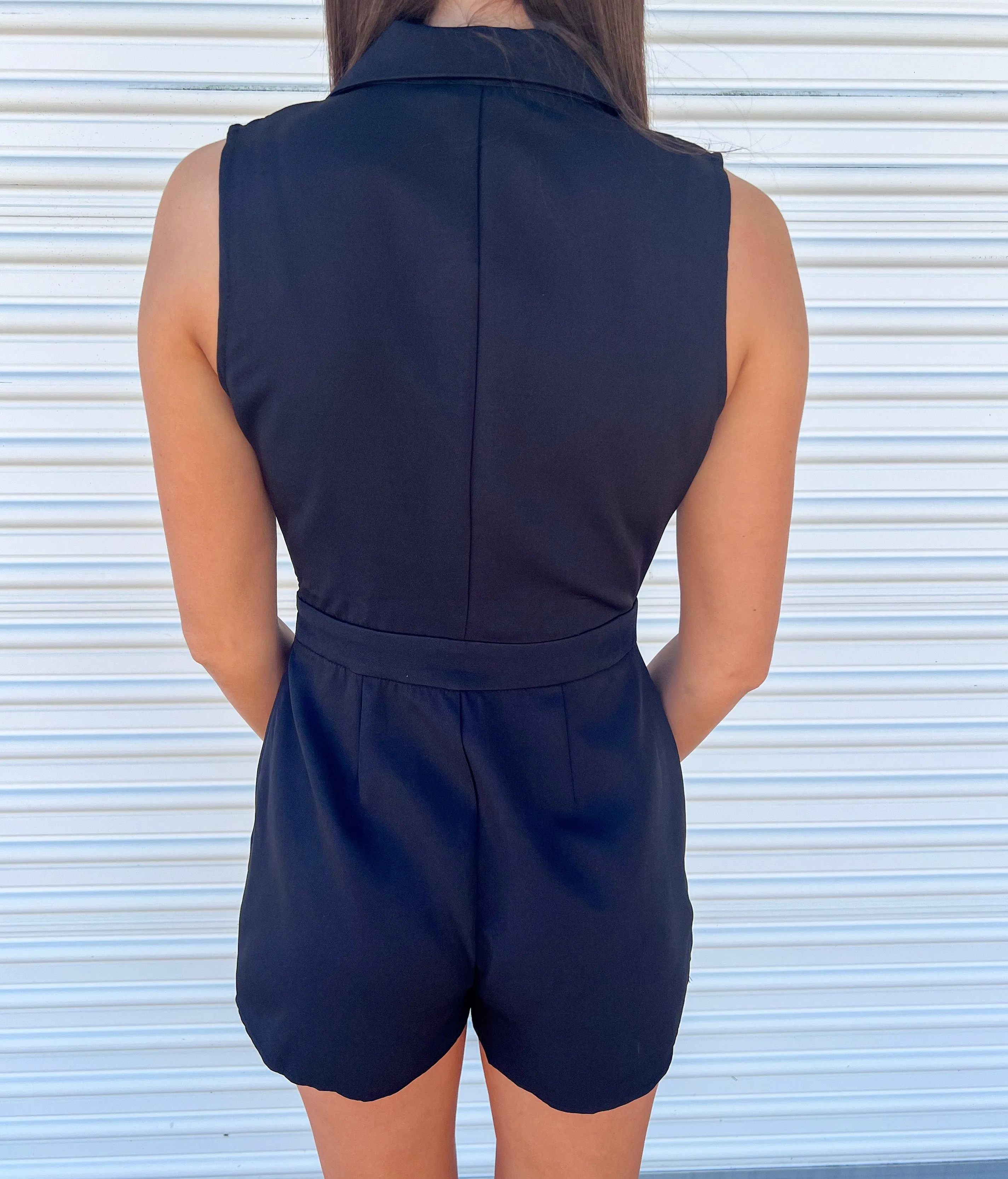 CLASSIC CHARM BLACK BLAZER ROMPER