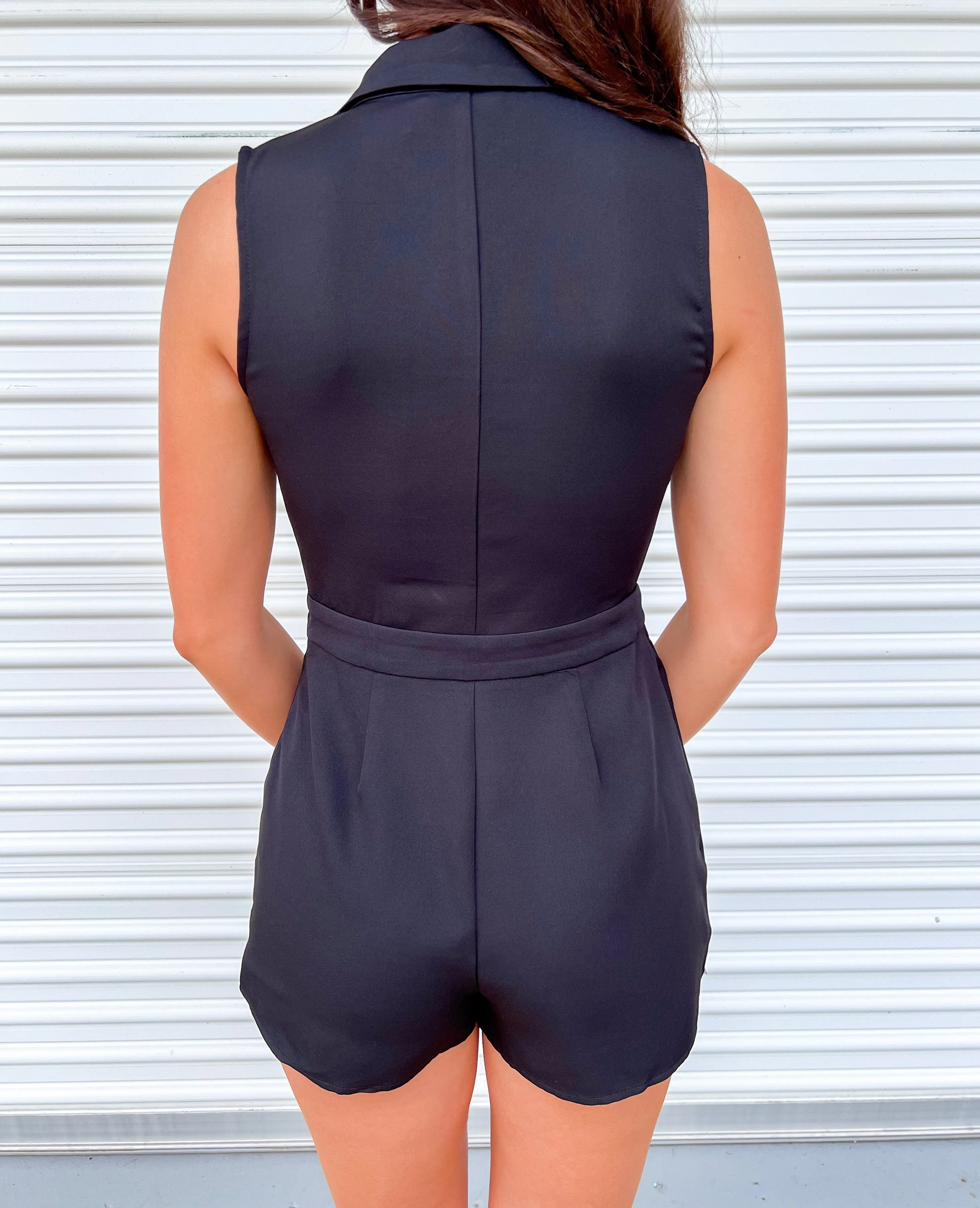 CLASSIC CHARM BLACK BLAZER ROMPER