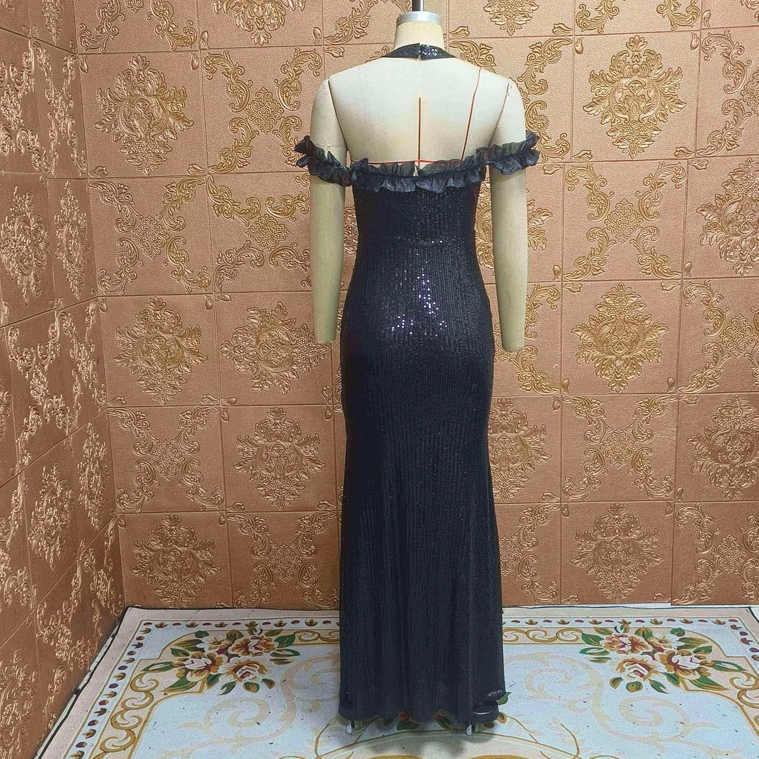 Cololura Women Sequin Elegant Sexy Mermaid Bodycon Cocktail Evening Dress