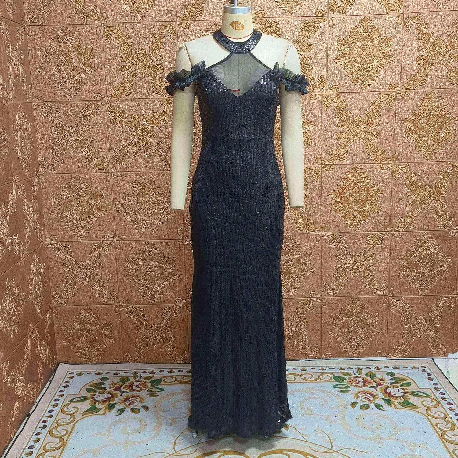Cololura Women Sequin Elegant Sexy Mermaid Bodycon Cocktail Evening Dress