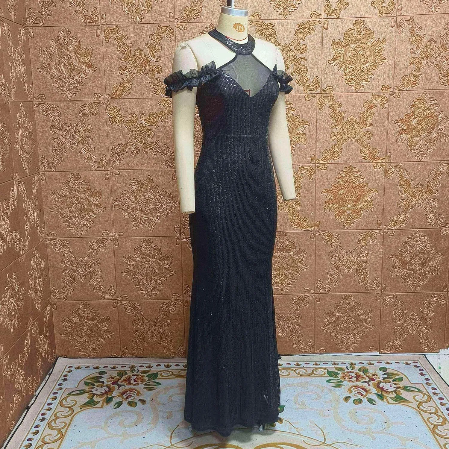 Cololura Women Sequin Elegant Sexy Mermaid Bodycon Cocktail Evening Dress