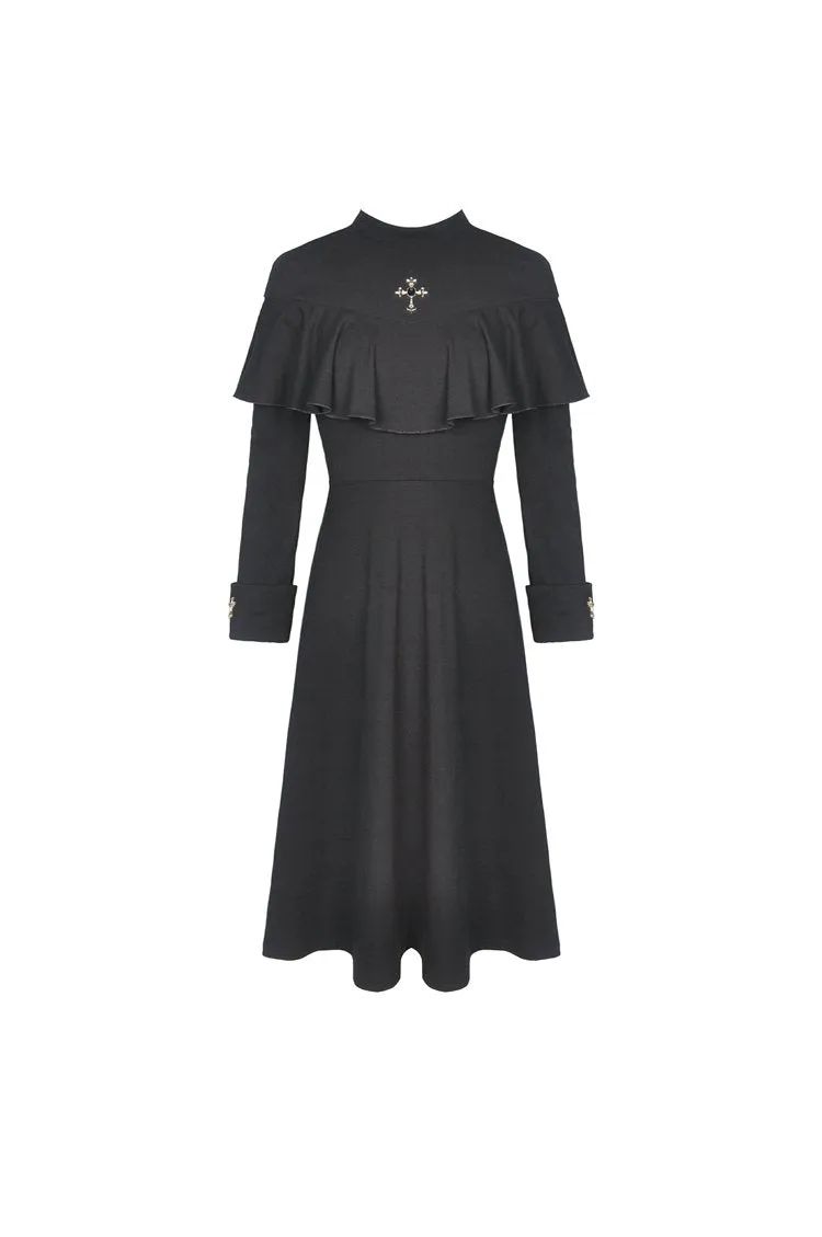 Dark nun cross midi dress DW502