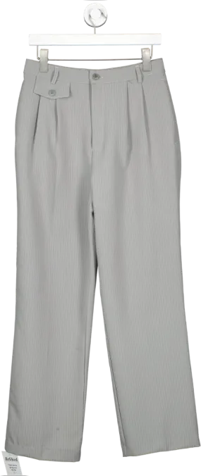 De Rococo Grey Tailored Pin Stripe Trousers UK M