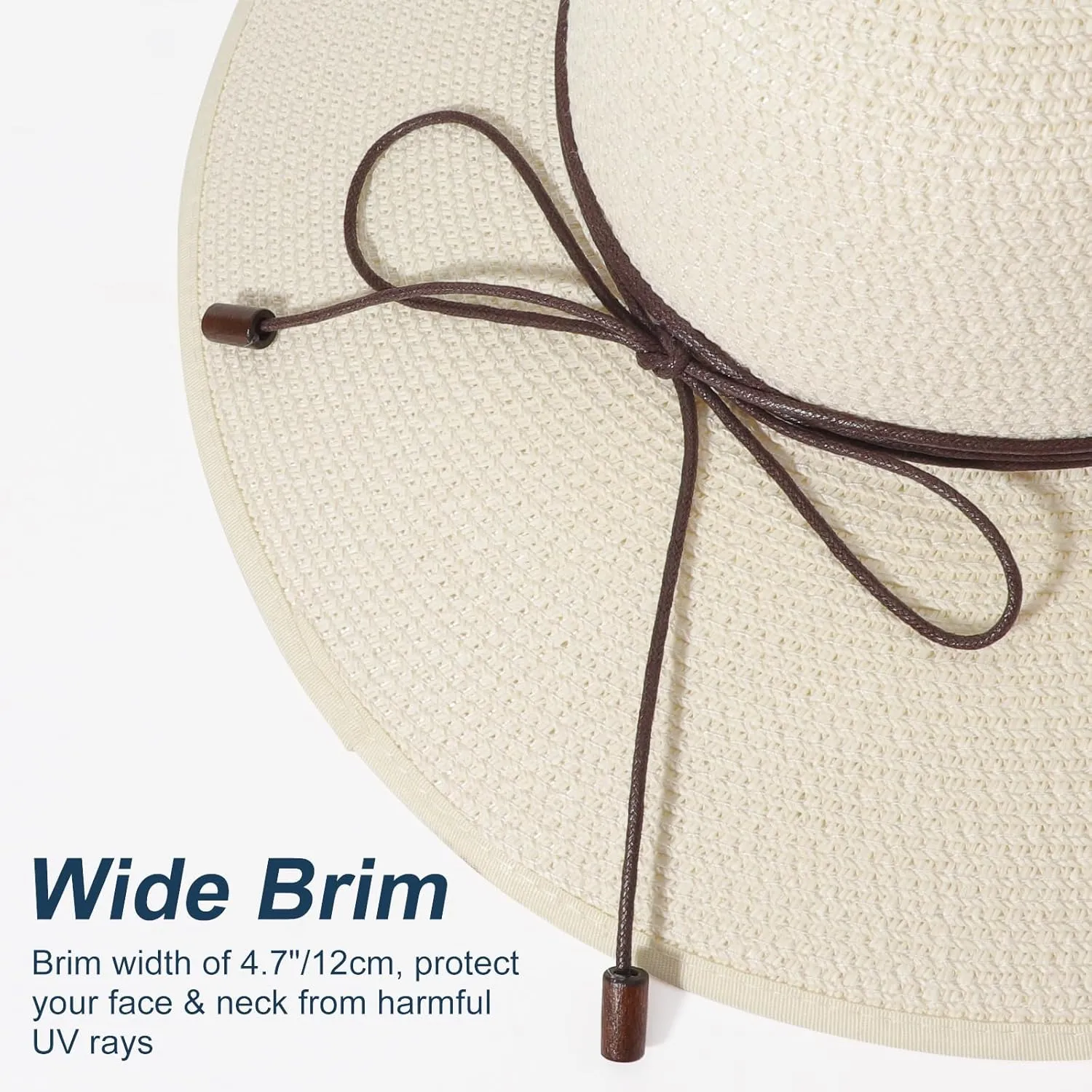 DRESHOW Beach Hats for Women Big Straw Wide Brim Summer Hat Floppy Foldable Roll up Cap Sun Hat UPF 50 