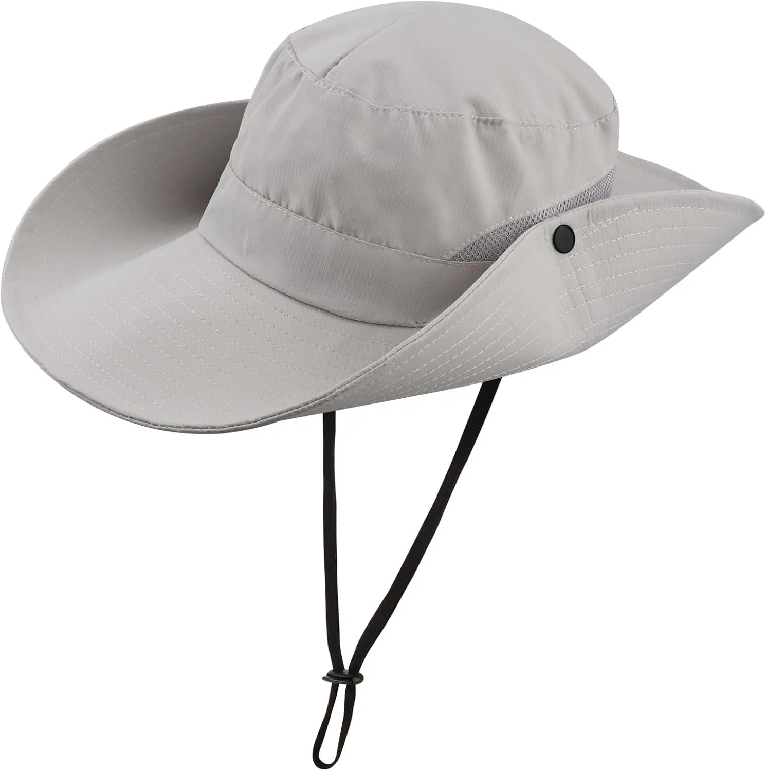 DRESHOW Women Sun Hat Outdoor UV Protection Hat Foldable Mesh Wide Brim Fishing Ponytail Beach Bucket Hats