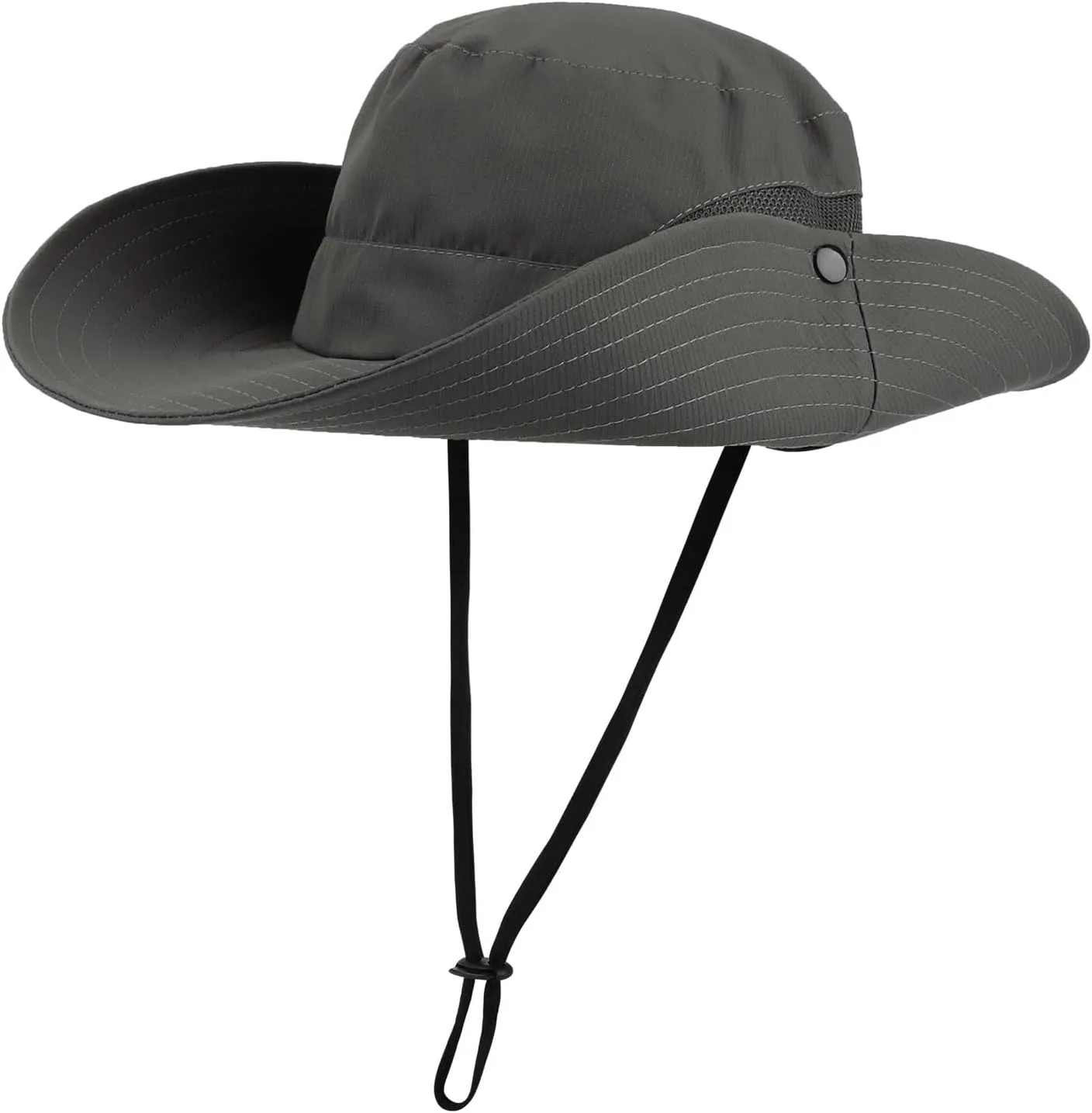 DRESHOW Women Sun Hat Outdoor UV Protection Hat Foldable Mesh Wide Brim Fishing Ponytail Beach Bucket Hats