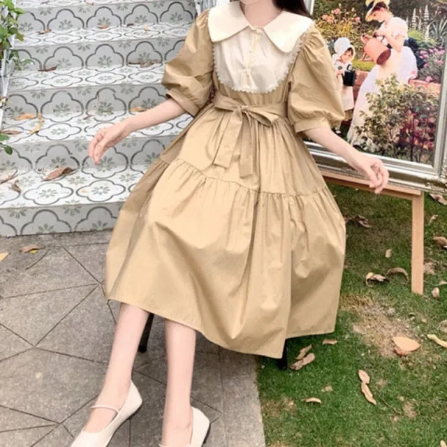 Elegant Vintage Puff Sleeve Dress