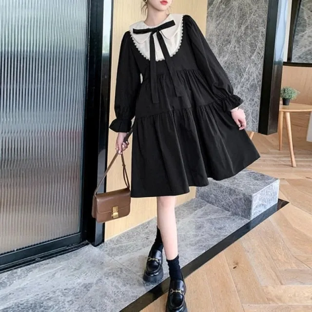 Elegant Vintage Puff Sleeve Dress