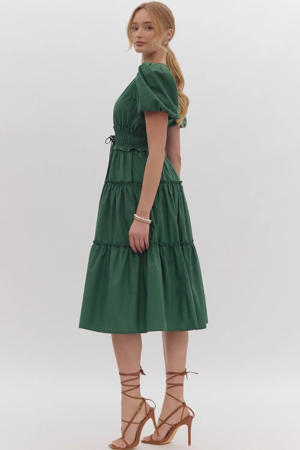 Enchant Me Midi Dress - Hunter Green