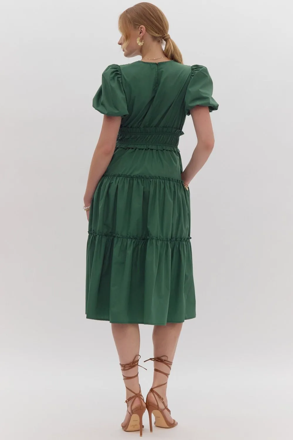 Enchant Me Midi Dress - Hunter Green