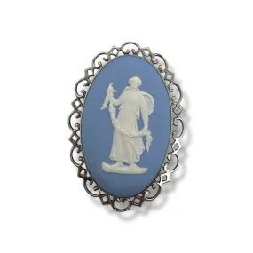 Estate Sterling Silver Wedgwood Brooch