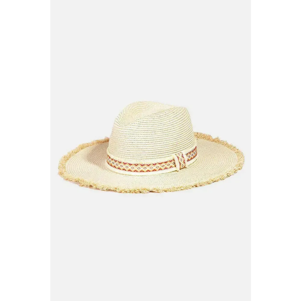 Fame Geometric Raw Hem Hat Elevates Luxury Fashion for Women