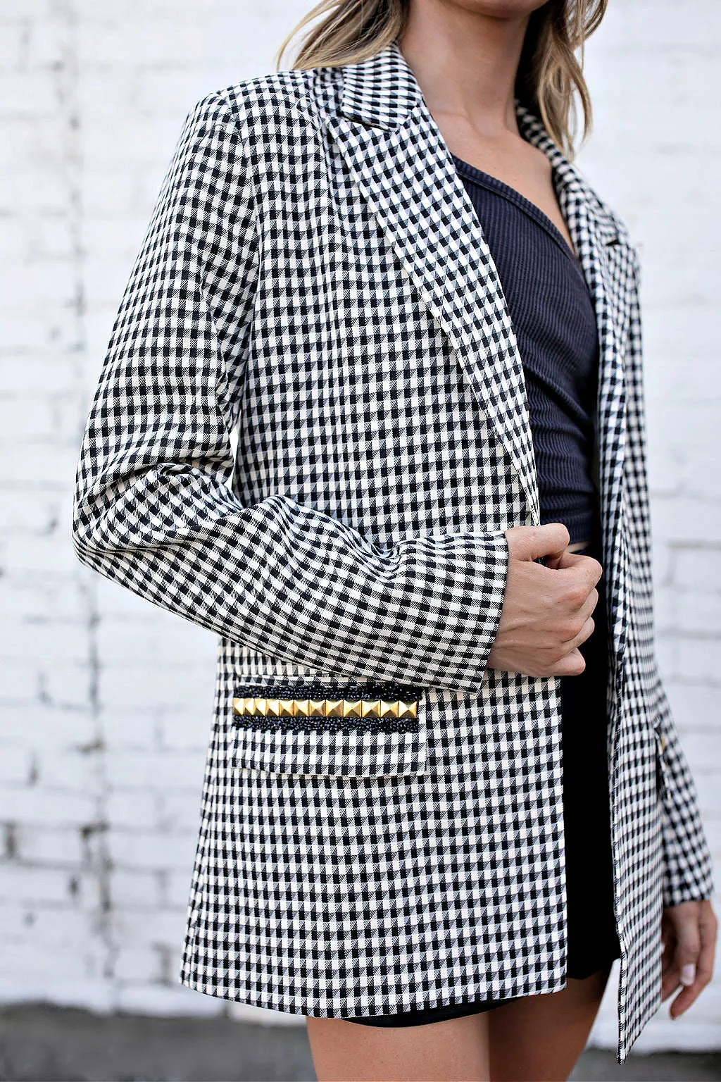FINAL SALE!! The Rock Studded Houndstooth Blazer