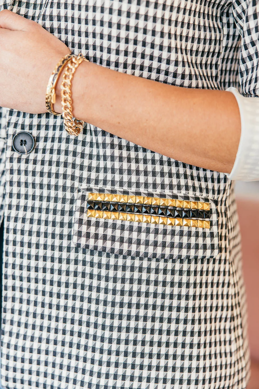 FINAL SALE!! The Rock Studded Houndstooth Blazer