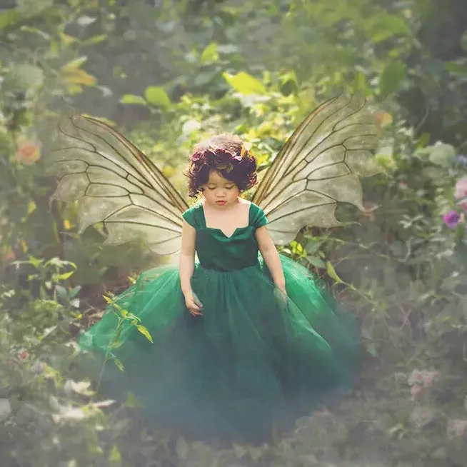 Fluffy Elegant Green Princess Dress