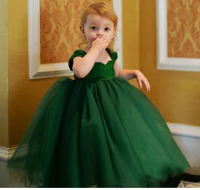 Fluffy Elegant Green Princess Dress