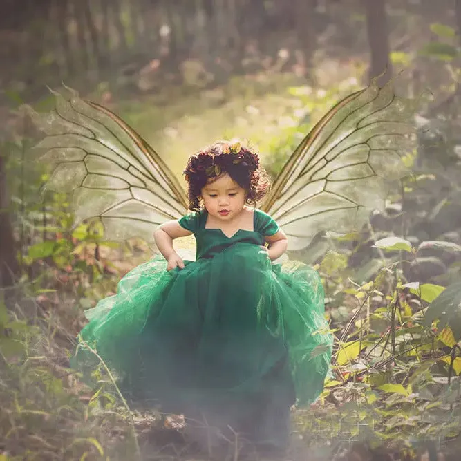 Fluffy Elegant Green Princess Dress