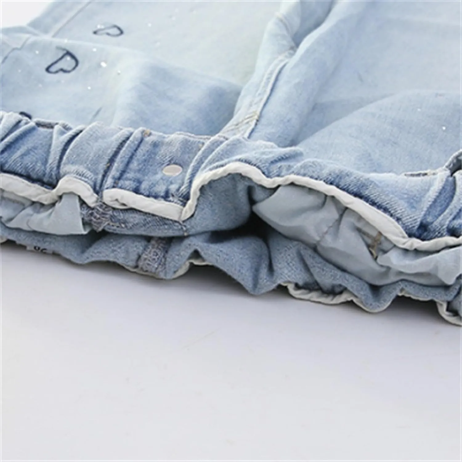 Girls Baggy Jeans Elastic High Waisted Heart Jeans Distressed Pants Straight Leg Jeans Casual Loose Denim Pants Y2K