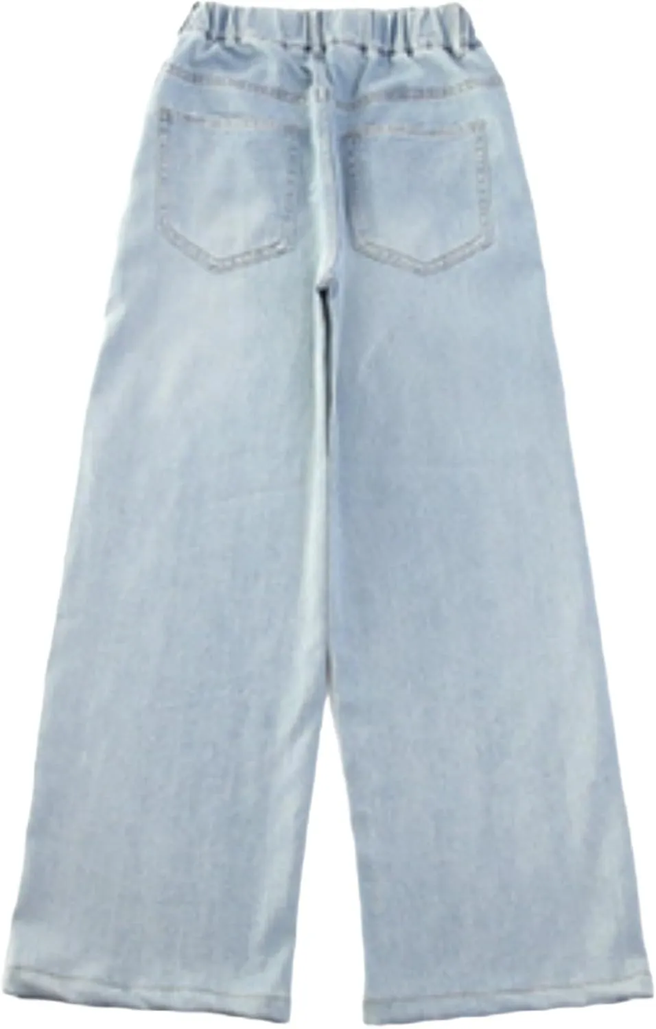 Girls Baggy Jeans Elastic High Waisted Heart Jeans Distressed Pants Straight Leg Jeans Casual Loose Denim Pants Y2K
