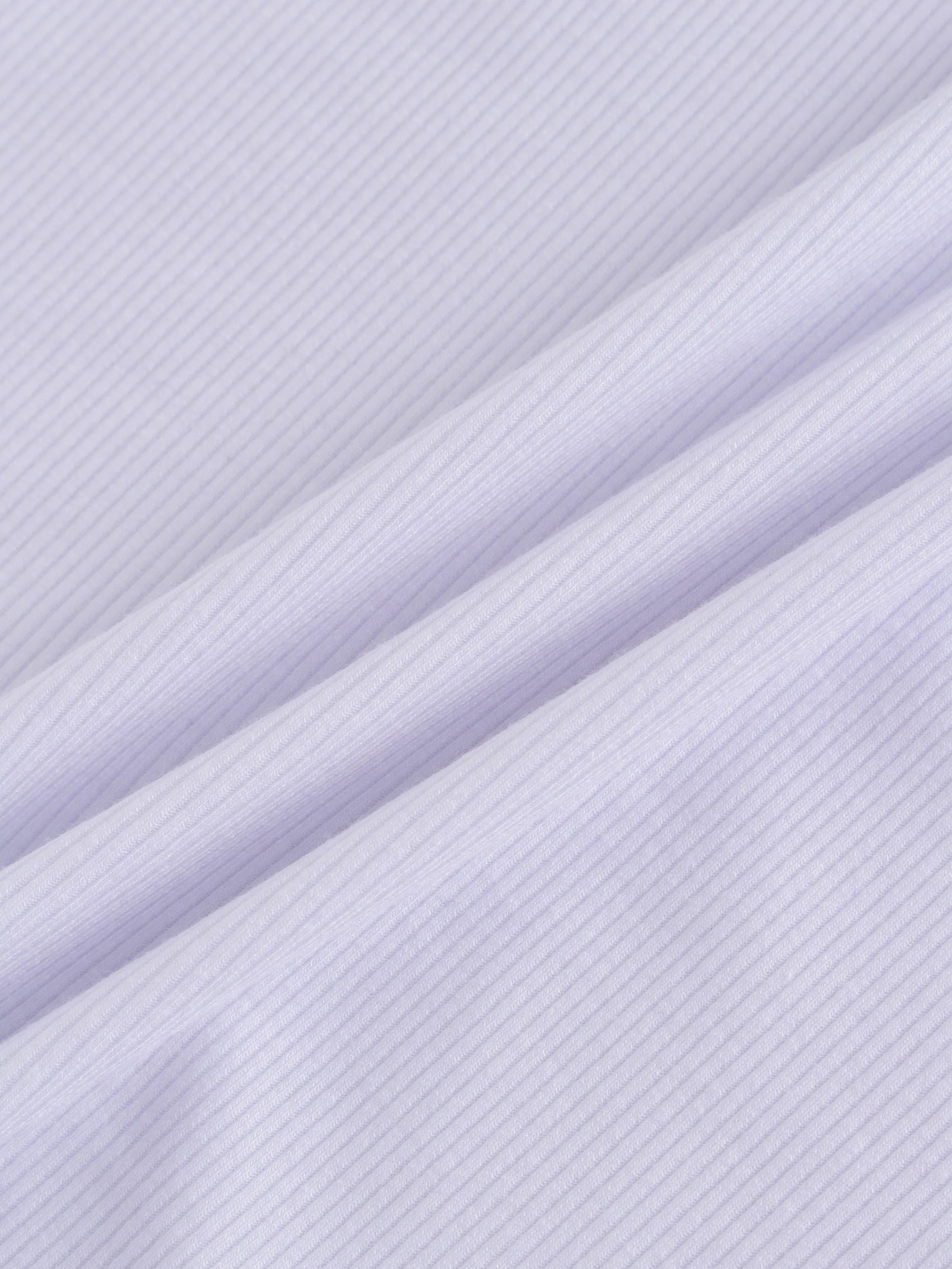 HIGH V RIBBED TEE - LS-WHITE