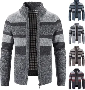 Hoodies for Men, Men's Soft Cardigan Sweater Knit Zip Up Outerwear Fall Winter Fitted Full Zip Thick Sweater
