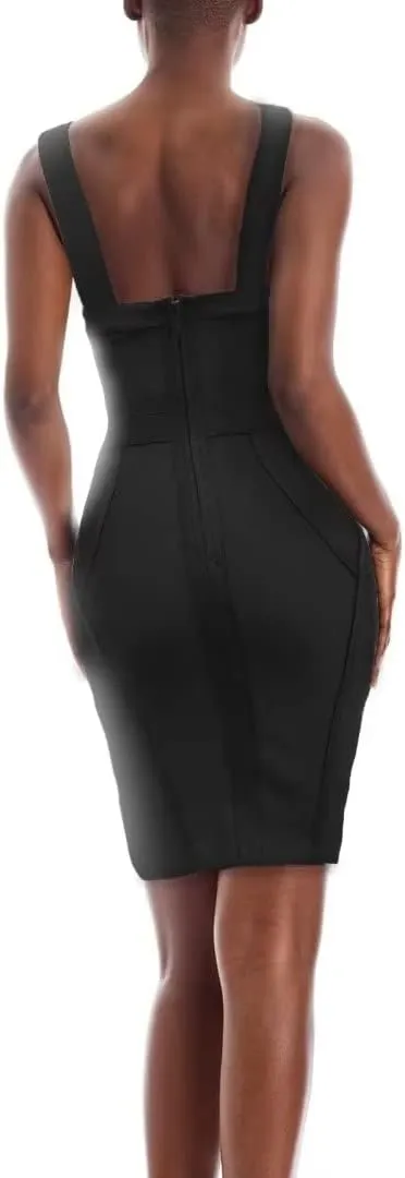 Hybrid & Company Womens Elegant Elastic Dress Chic Knee-Length Bandage Bodycon Party Dress