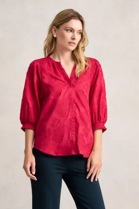 Jacquard Smocked Blouse