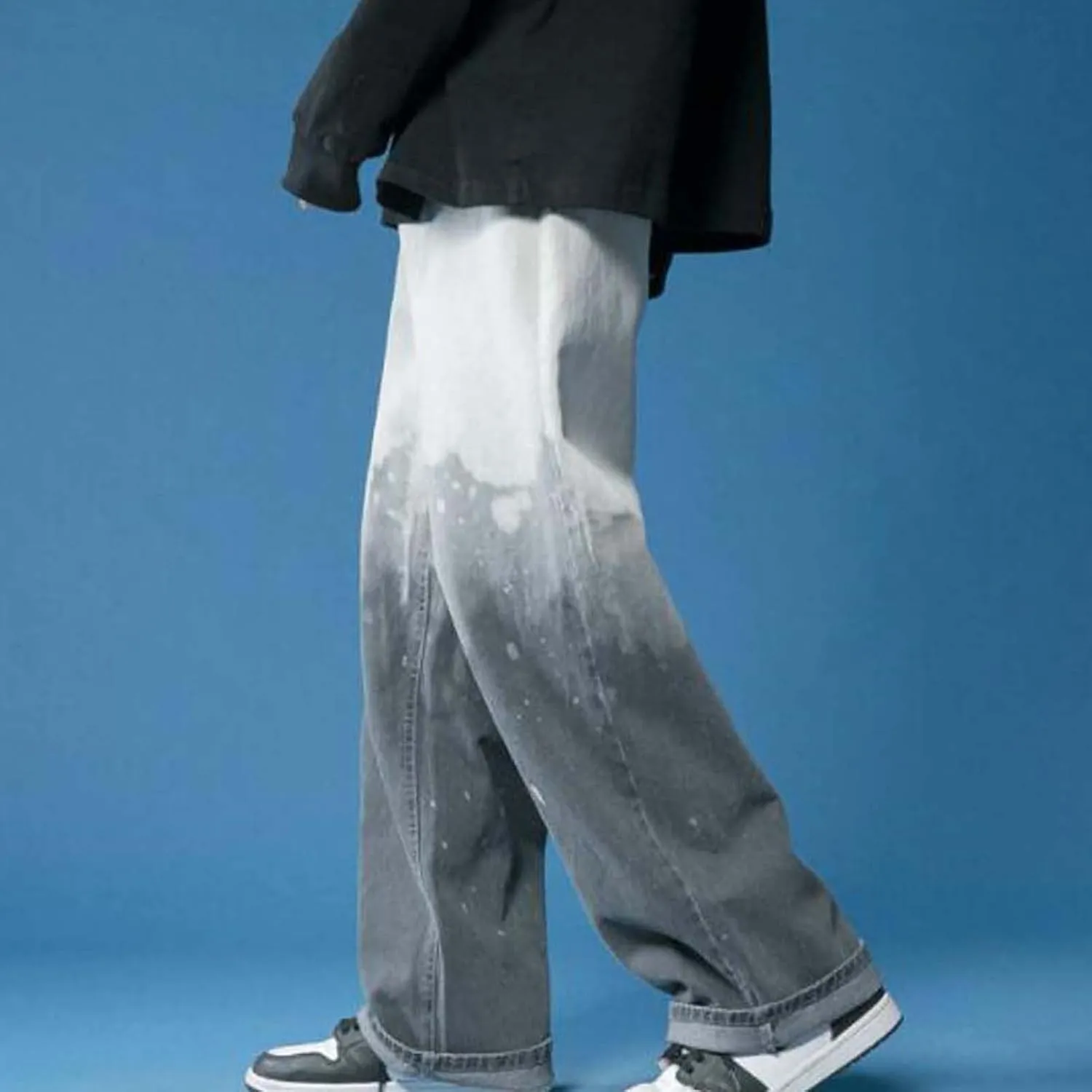 Jeans Fashionable Cool Tie Dye Jeans Print Casual Relaxed Fit Jeans Pants Men Basic Slim Fit Leisure Trousers Cargo Jeans