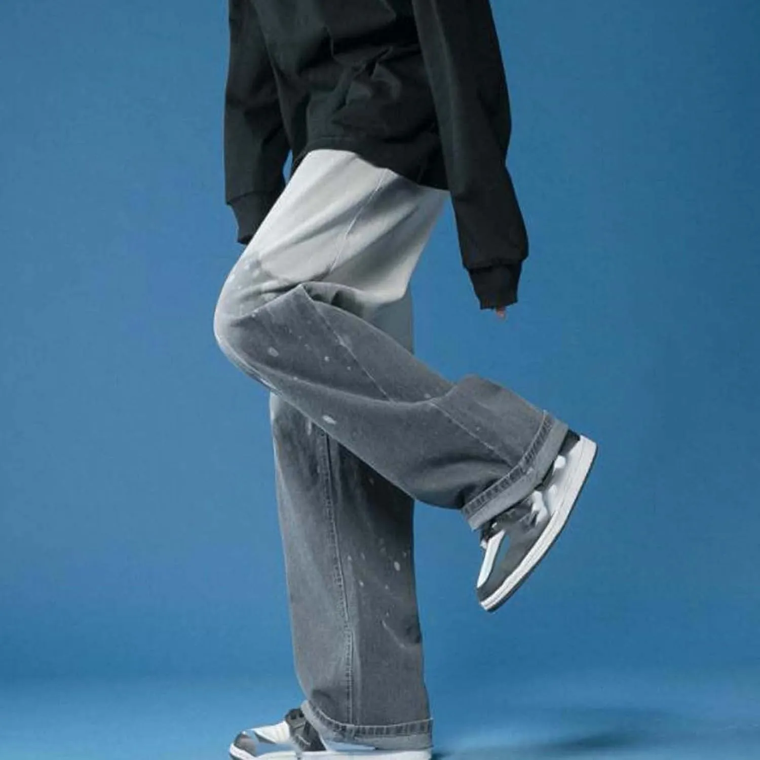 Jeans Fashionable Cool Tie Dye Jeans Print Casual Relaxed Fit Jeans Pants Men Basic Slim Fit Leisure Trousers Cargo Jeans