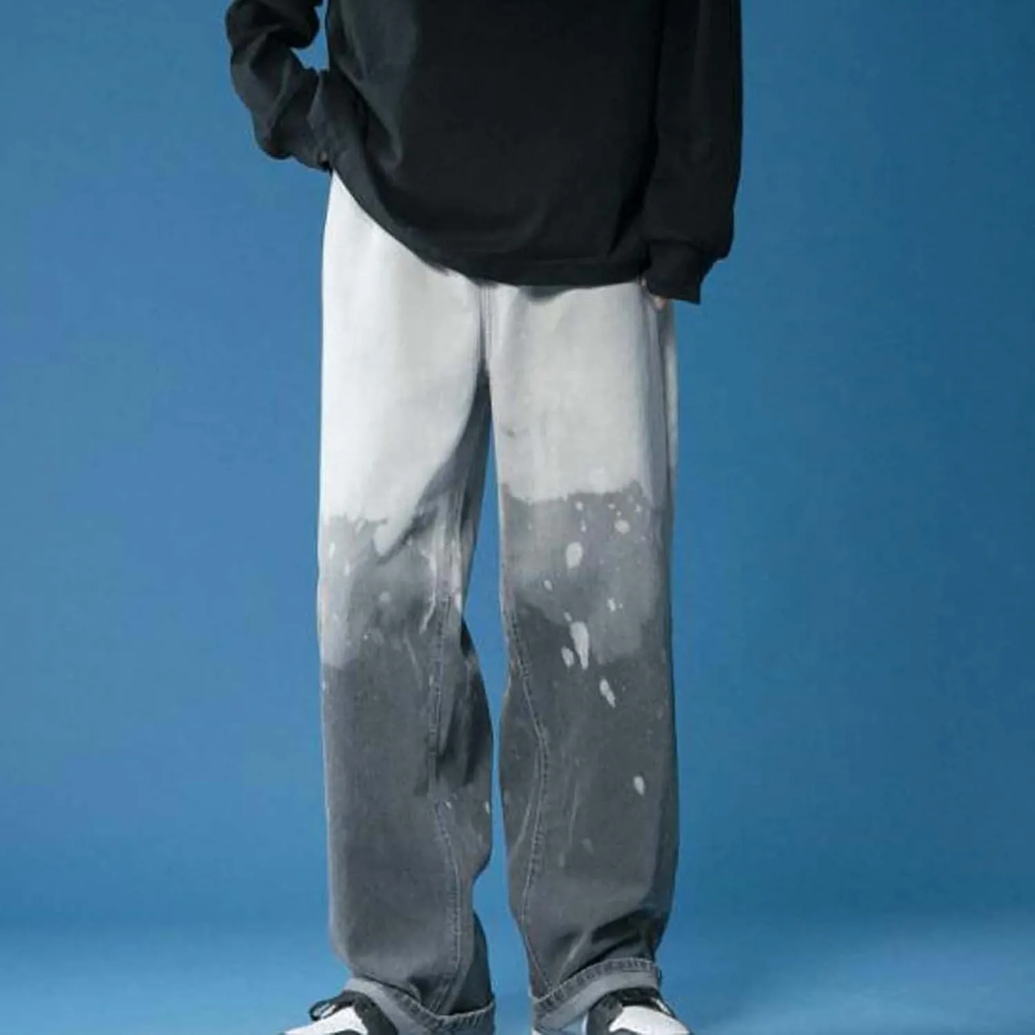 Jeans Fashionable Cool Tie Dye Jeans Print Casual Relaxed Fit Jeans Pants Men Basic Slim Fit Leisure Trousers Cargo Jeans
