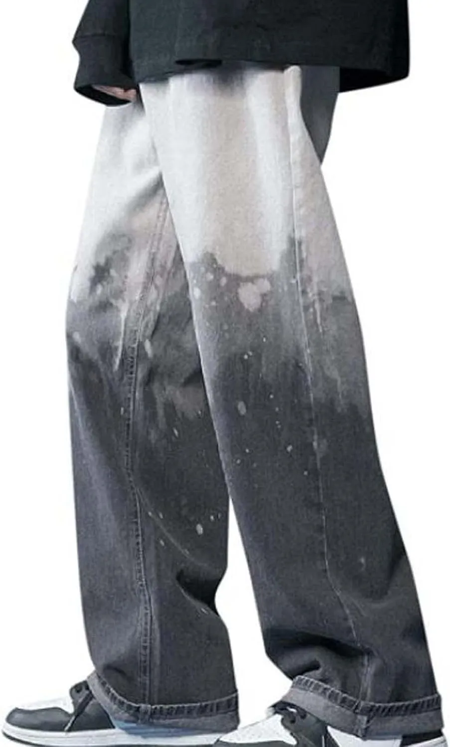 Jeans Fashionable Cool Tie Dye Jeans Print Casual Relaxed Fit Jeans Pants Men Basic Slim Fit Leisure Trousers Cargo Jeans