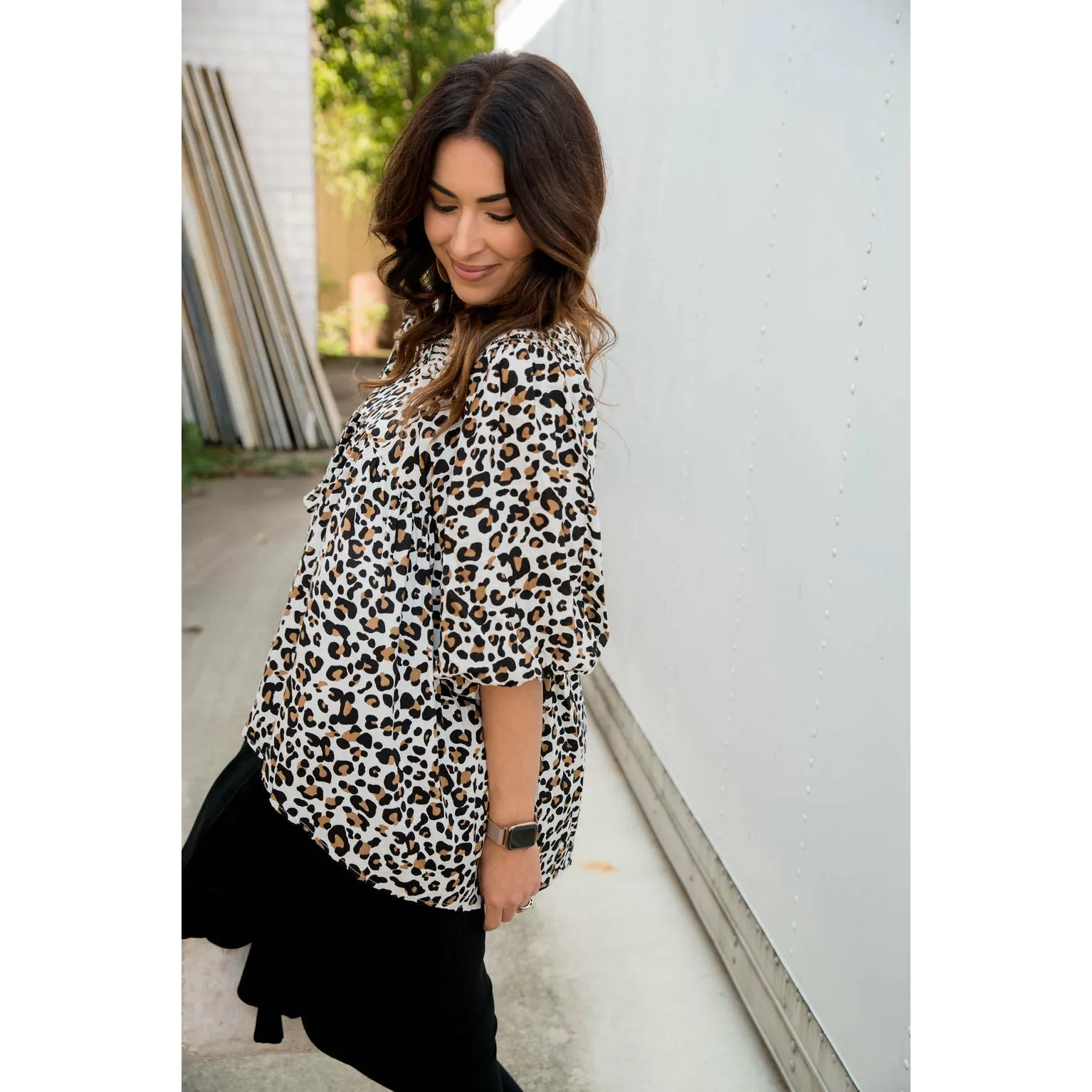 Leopard Bib Blouse