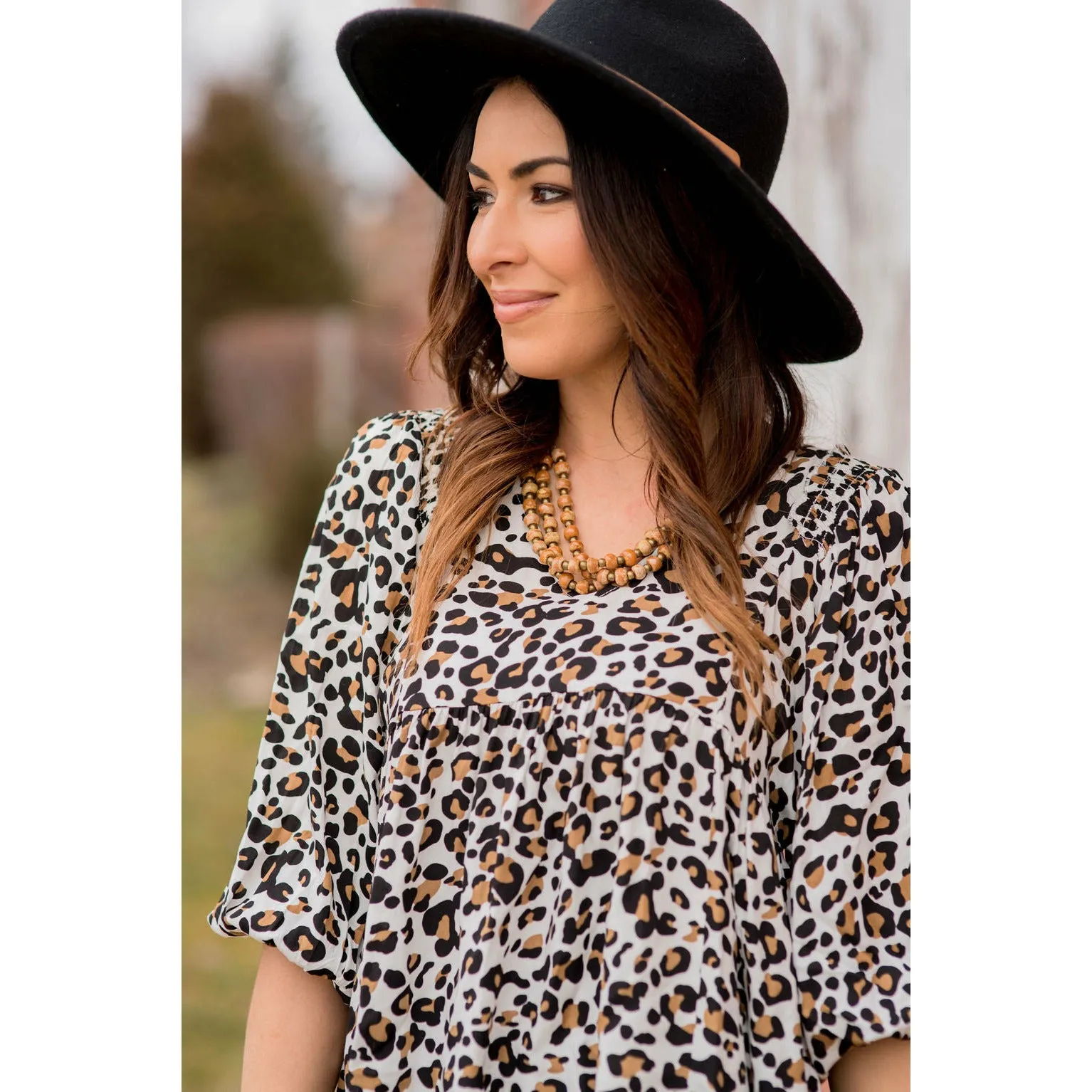Leopard Bib Blouse