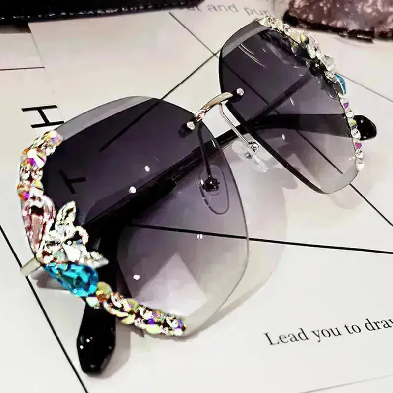 Luxury Rhinestone Square Sunglasses for Women Fashion Outdoor Shades