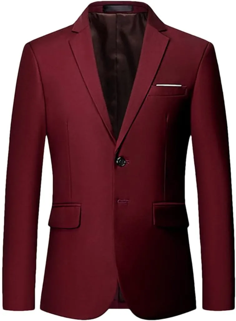 Men Blazer Classic Slim Fit Solid Suit Jacket Business Casual Suit Blazer Plus Size