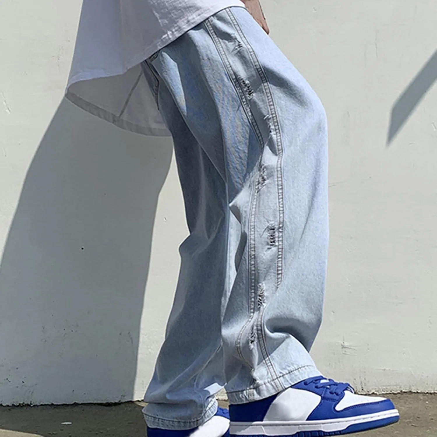 Men Jeans 2022 Fall Winter Relaxed Fit Straight Leg Jeans Fashion Loose Denim Pants Vintage Casual Jeans Streetwear