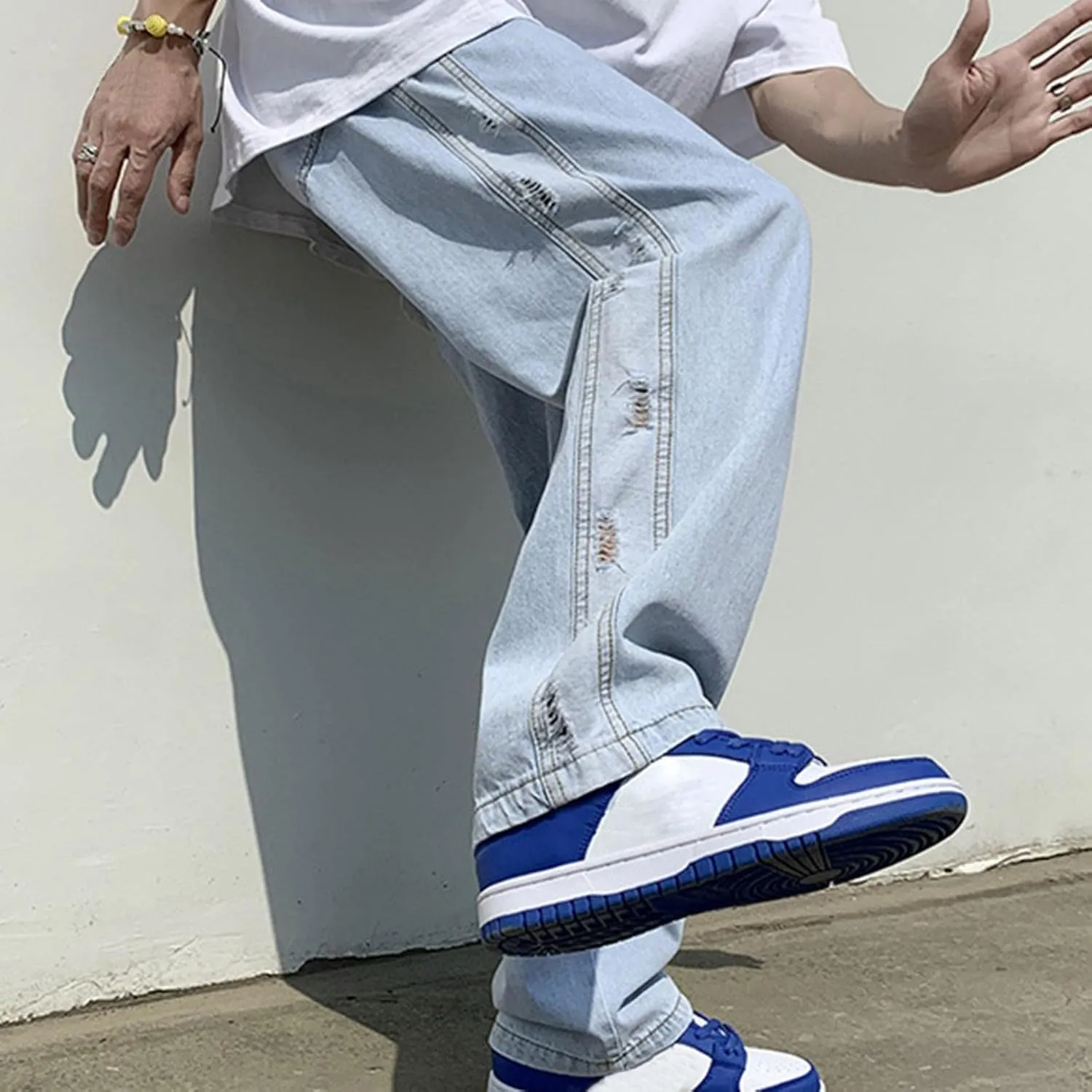 Men Jeans 2022 Fall Winter Relaxed Fit Straight Leg Jeans Fashion Loose Denim Pants Vintage Casual Jeans Streetwear