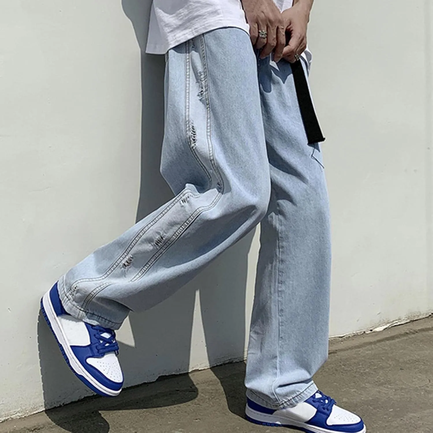 Men Jeans 2022 Fall Winter Relaxed Fit Straight Leg Jeans Fashion Loose Denim Pants Vintage Casual Jeans Streetwear