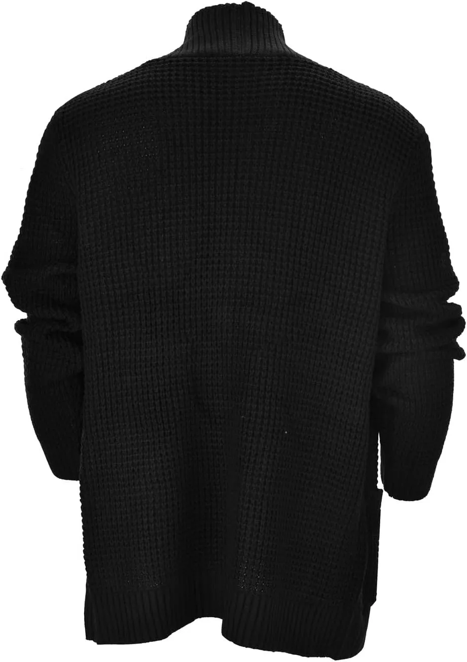 Mens Cardigan Sweater, Mens Cardigan Sweater Casual Soft Shawl Collar Cardigan Stylish Cable Knit Button Up Sweater