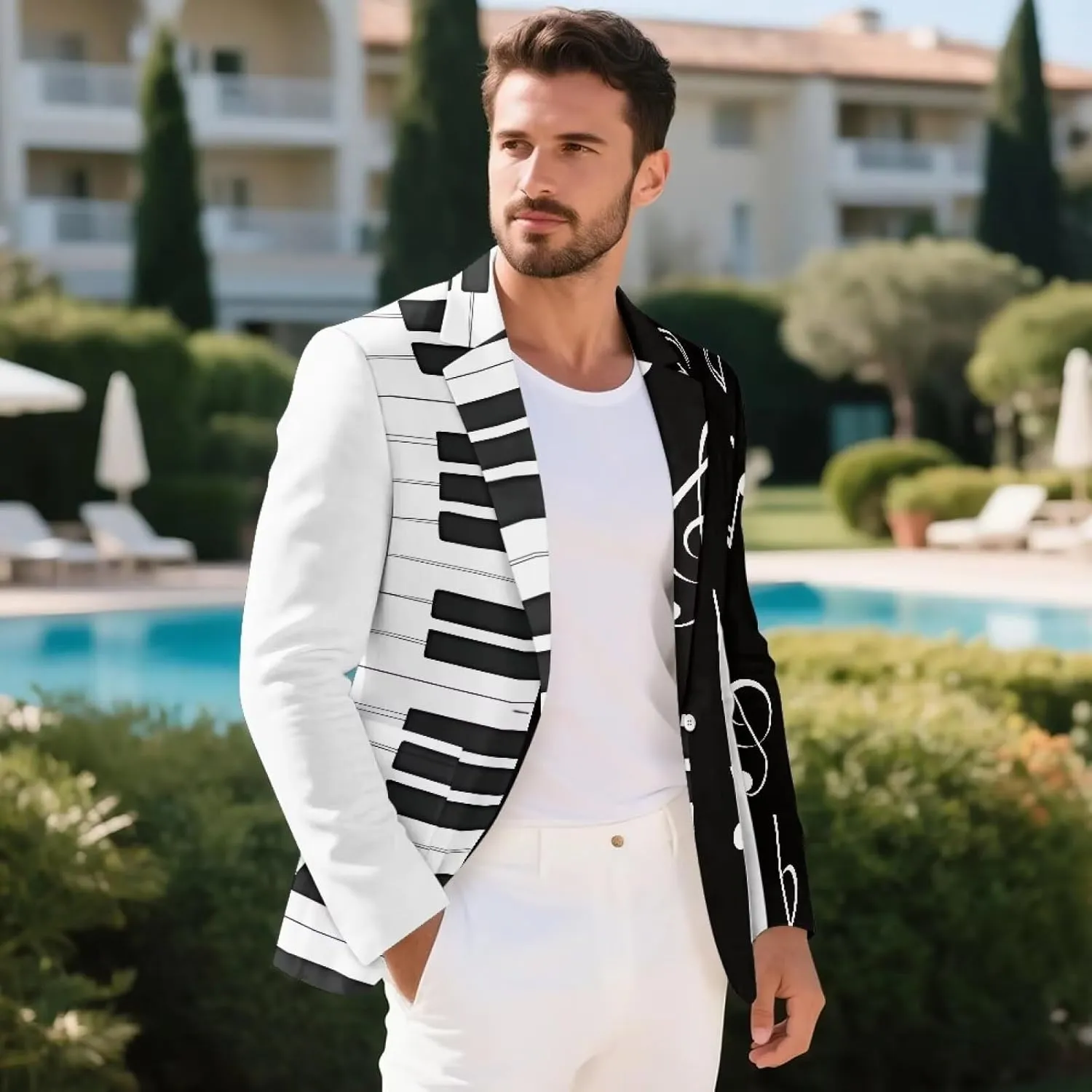 Men's Sport Coat Classic Fit Blazer Lightweight One Button Stretch Jacket for Business & Casual